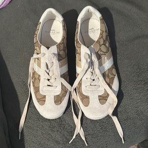 Coach Women’s sz US 8B cream and brown sneakers